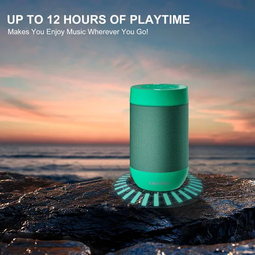Miniatura 7 de comiso Altavoz Bluetooth portátil, pequeño altavoz de ducha con IPX5 impermeable, sonido HD 360° fuerte, emparejamiento estéreo inalámbrico, mini