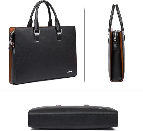 Miniatura 3 de BOSTANTEN Bolso de negocios del ordenador portátil del hombro del maletín del cuero formal para los hombres y las mujeres