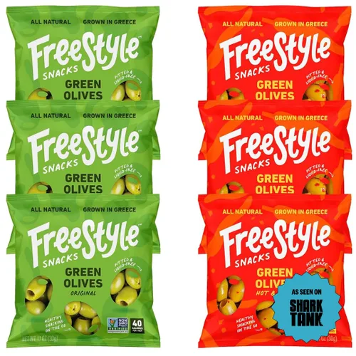 Miniatura 17 de Freestyle Snacks Paquetes de Aperitivos de Aceitunas – Porción Individual – Aceitunas Verdes Frescas Deshuesadas, Tamaño Jumbo, Cultivadas