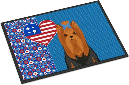 Miniatura 184 de Caroline's Treasures WDK5119JMAT Airedale Terrier USA - Tapete para interiores o exteriores, 24 x 36 pulgadas, tapete para puerta delantera