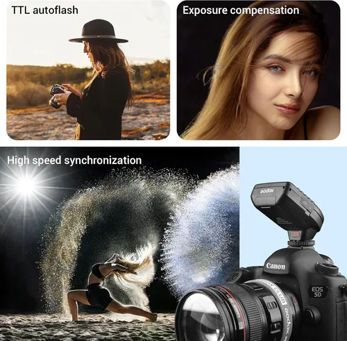 Miniatura 7 de Godox Disparador de flash inalámbrico XPro-C TTL para cámara Canon, sistema inalámbrico 2.4G X, diseño inclinado de pantalla grande HSS 1/8000s, 5