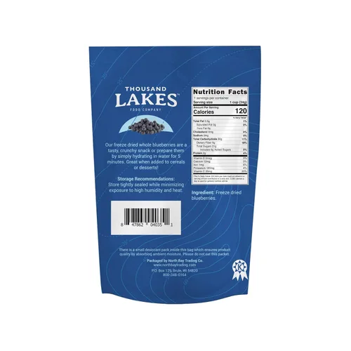 Miniatura 5 de Thousand Lakes Paquete de 3 paquetes de 2 bayas liofilizadas (6 bolsas en total) 100% frambuesas enteras, arándanos enteros y fresas en rodajas