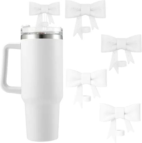 Miniatura 33 de 6 piezas de cubiertas de pajita de silicona para vasos Stanley de 40/30 oz 10 mm (0.4 pulg) cubiertas de pajita a prueba de polvo con diseño