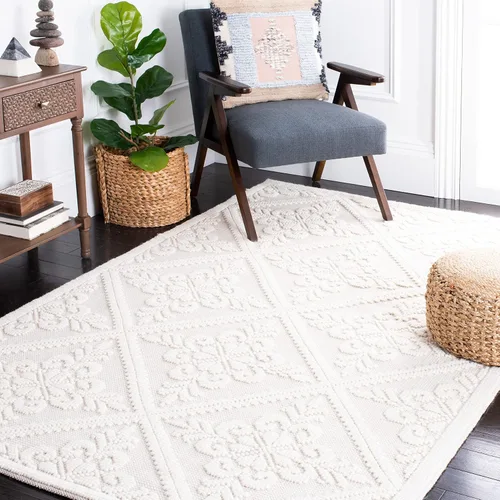 Miniatura 17 de SAFAVIEH Vermont Collection - Alfombra decorativa de 2 pies 3 pulgadas x 4 pies, color marfil, lana hecha a mano, ideal para zonas de alto tráfico