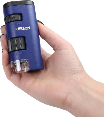 Miniatura 4 de Carson Micro Micro 20x-60x Microscopio de bolsillo LED Micro Microscopio de mano STEM juguete (MM-450)