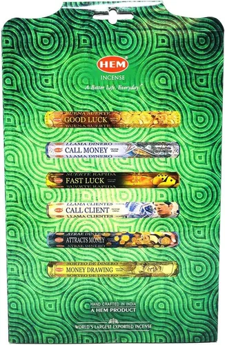 Miniatura 2 de Vrinda® Paquete de regalo de la serie Incense Money – Elegante soporte para incienso – 6 fragancias de la serie Money – Ideal para inauguraciones