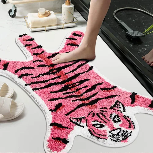 Miniatura 12 de Bonita alfombra de baño Koi de pez azul, antideslizante, de dibujos animados, divertidas, alfombras de baño y tapetes absorbentes para niños