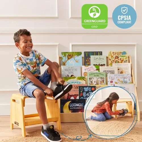 Miniatura 6 de ECR4Kids Taburete para sentarse o escalonar, muebles para niños, miel