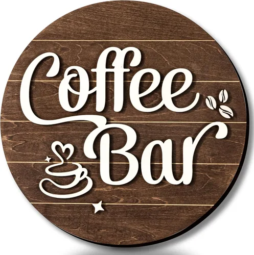 Woodamore Letrero de Barra de Café Decoración de Pared - Letrero de Café Vintage para Accesorios de Decoración de Bar, Divertidos Letreros de