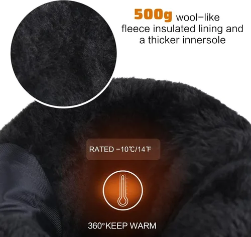Miniatura 3 de Botas de nieve para mujer, doble invierno, impermeables, forradas con piel, cálidas, antideslizantes
