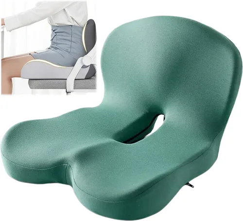 Miniatura 20 de Cojín ortopédico, cojín de asiento para silla de oficina y automóvil, cojines ergonómicos de espuma viscoelástica en forma de L, soporte lumbar
