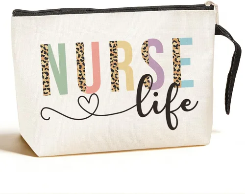 Miniatura 8 de Jztco Regalos de agradecimiento para enfermeras, bolsa de maquillaje multicolor para mujeres, enfermeras, resistente a los arañazos, cierre de Color2