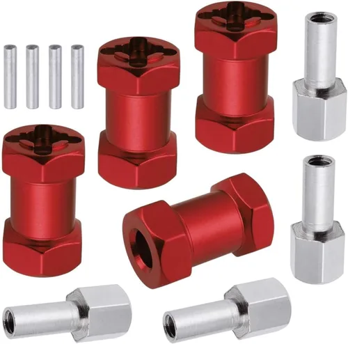 Miniatura 15 de Hobbypark - Paquete de 4 cubos de transmisión hexagonal de rueda de 0.472 in, acoplador combinador de aluminio de 0.591 in, extensión de Azul