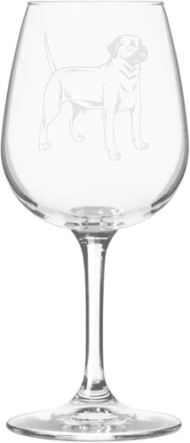 Miniatura 295 de Copa de vino de 12.75 onzas con diseño de perro grabado