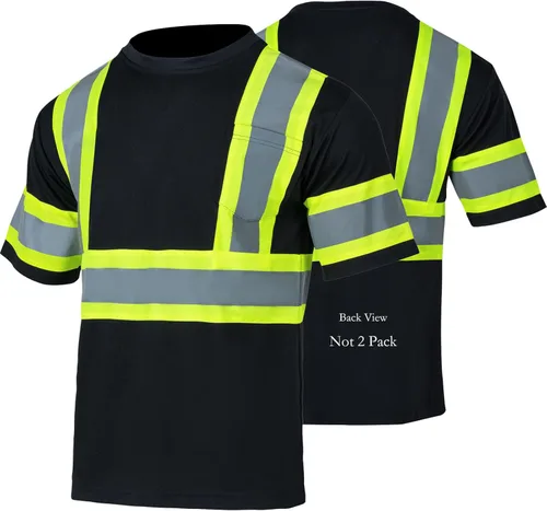 FONIRRA Camisa reflectante de seguridad de alta visibilidad para hombres ANSI Clase 3 Hi Vis, camisas de trabajo de construcción con manga corta