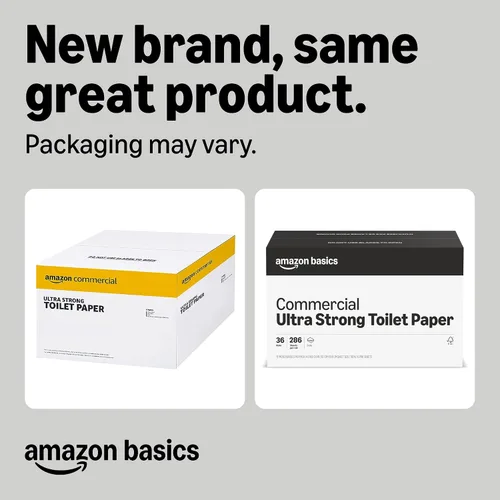 Miniatura 2 de AmazonCommercial Papel higiénico blanco ultra fuerte de 2 capas, certificado FSC, seguro séptico, 286 hojas por rollo, 36 rollos