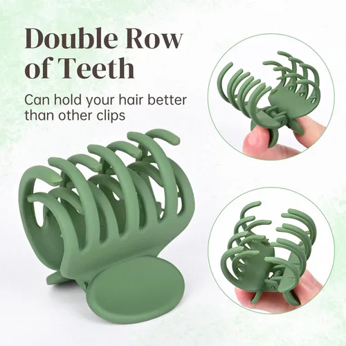Miniatura 2 de DEEKA Clips de cabello pequeñas con garras para cabello fino, paquete de 4, fila doble de dientes, 4 cm de diámetro, tamaño mediano, mate
