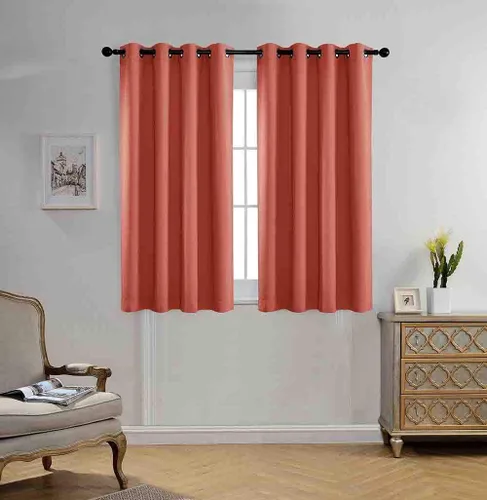Miniatura 26 de Miuco paneles de cortina de oscurecimiento con arandelas, cortinas opacas con textura para salón, juego de 2