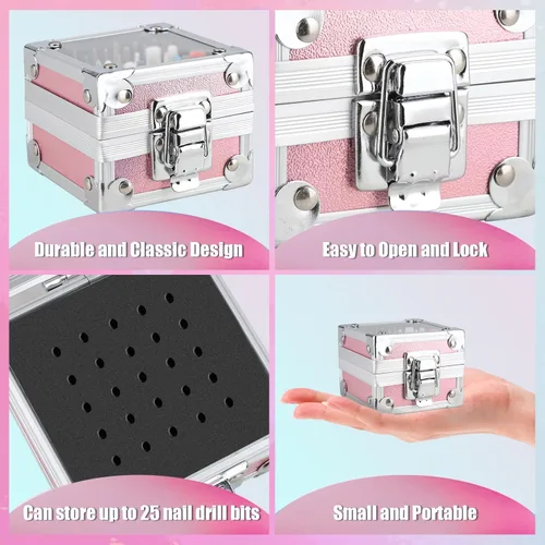 Miniatura 6 de Depvko Juego de 21 brocas para lima de uñas eléctrica, kit de brocas de cerámica y gel acrílico de 3/32 pulgadas, herramientas de arte de uñas