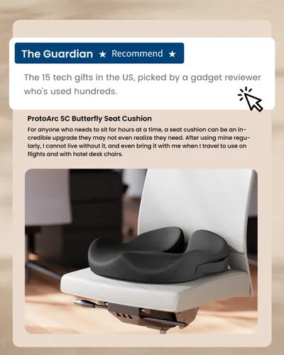 Miniatura 2 de ProtoArc Cojín de Asiento, Cojín de Silla de Oficina para Ciática, Cojín de Cóccix, Cojín Ergonómico de Espuma Viscoelástica para Automóvil, Hogar