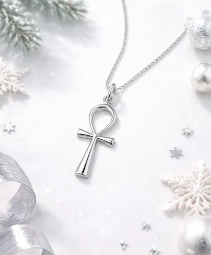Miniatura 4 de AeraVida Collar de plata de ley 925 con cruz religiosa ANKH egipcia de eternidad, Metal