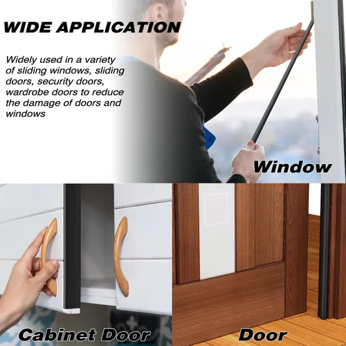 Miniatura 8 de 2 piezas de burletes para puertas en forma de cuña de 196", aislamiento para ventanas y puertas para invierno, cinta aislante autoadhesiva