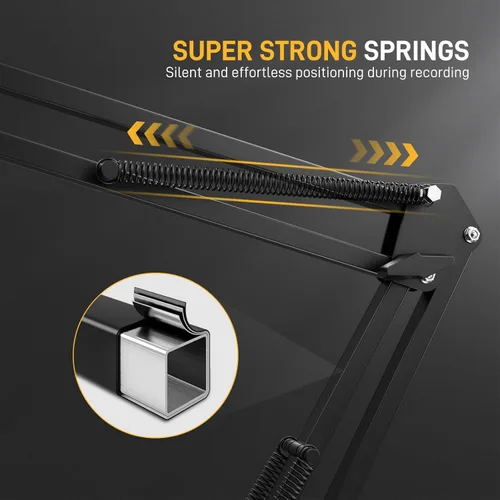 Miniatura 5 de MAONO Brazo articulado para micrófono: Brazo de micrófono de suspensión metálica ajustable para podcast, juegos, transmisión, grabación