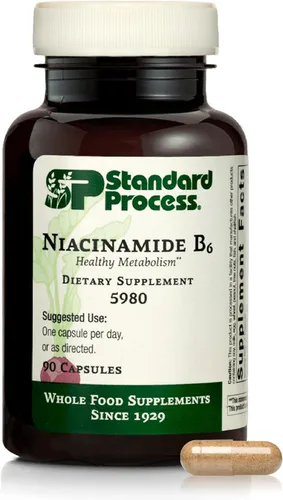 Proceso estándar Niacinamida B6 - Apoya el metabolismo energético y la salud del sistema nervioso - Ayuda al flujo sanguíneo y la salud digestiva