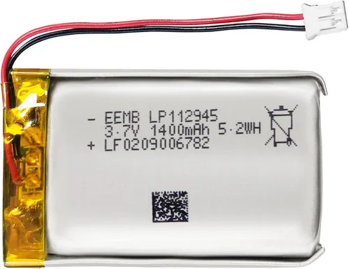 EEMB Batería de polímero de litio 3.7V 1400mAh 112945 Lipo Batería recargable con conector JST de cable para altavoz y dispositivo inalámbrico:
