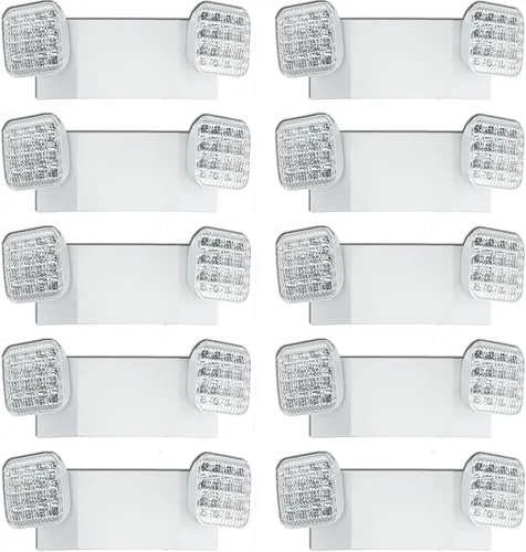 Miniatura 9 de Commercial LED Emergency Lights 24 Pack, Emergency Light with Battery Backup, Adjustable Dual Head Emergency Light Fixture for Home Power Failure