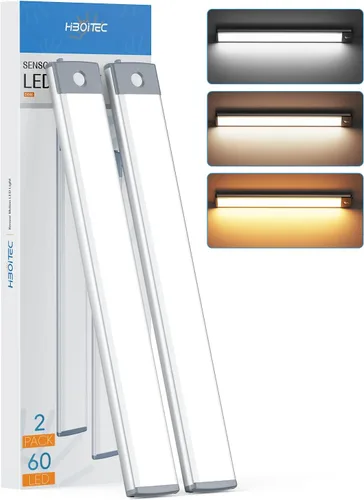 Miniatura 10 de HIBOITEC Luces para Debajo del Gabinete - Sensor de Movimiento, 3 Temperaturas de Color, Luces Nocturnas Inalámbricas Recargables, Regulables