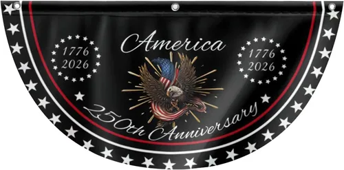 Miniatura 10 de 2 banderas patrióticas con la frase "Years We the People", bandera de Estados Unidos con el número 250 aniversario, 1.5 x 3 pies, banderas
