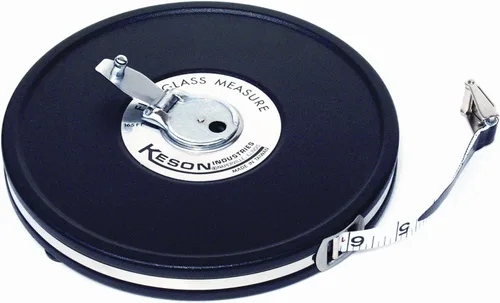 Miniatura 2 de Keson MC1850 Cinta métrica de fibra de vidrio con carcasa metálica cerrada (graduaciones: pies, en, 1/8), 50 pies