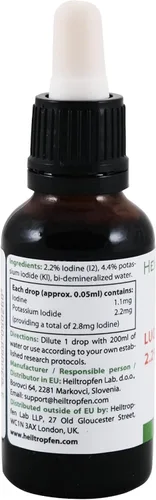 Miniatura 3 de 2.2% Solución de Yodo de Lugol 1 Fl Oz - 30 ml Ingredientes de Grado Farmacéutico Tercera Parte Testada Solución de Lugol Hecha con Yodo