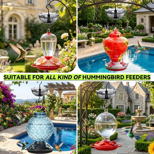 Miniatura 6 de Foso de hormigas para comedero de colibríes, 5 onzas, paquete de 4, protector de hormigas negro con gran capacidad