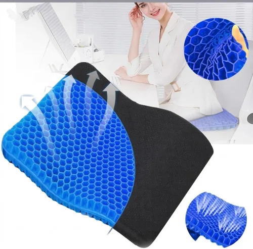 Miniatura 4 de Cojín de asiento de gel – Comodidad ergonómica para oficina, coche, viajes y embarazo Dolor de espalda, coxis, apoya la columna vertebral