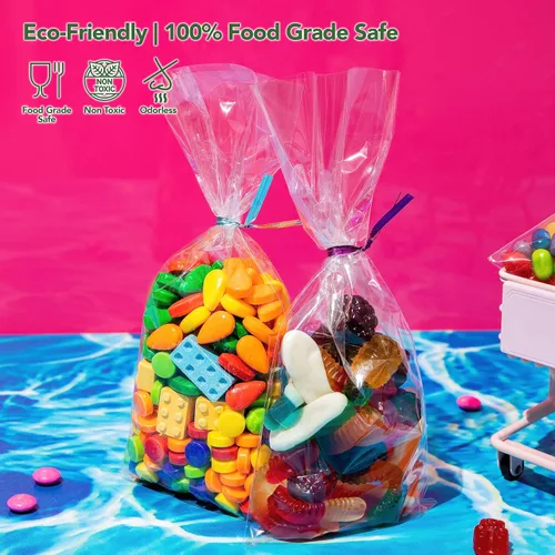 Miniatura 5 de Seal Fresh Bolsas de celofán con lazos holográficos láser de 4 pulgadas (5 colores) – 5 x 7 pulgadas (500 unidades) – Bolsas de celofán