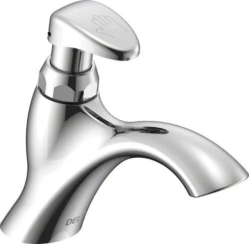 Delta Faucet 87T105 87T Grifo de baño de cierre lento con medición de un solo orificio, cromo, 6.36 x 1.91 x 6.36 pulgadas