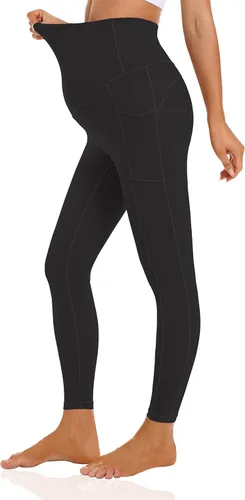 Miniatura 3 de V VOCNI Leggings de maternidad para mujer, sobre el vientre, leggings para embarazadas, entrenamiento, descanso, pantalones de embarazo