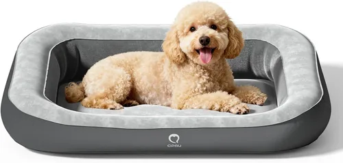 QPAU Cama inflable para perros de 47 pulgadas para viajes en casa y al aire libre, colchón para mascotas para perros pequeños, medianos y grandes