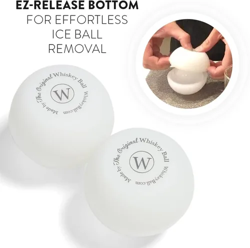 Miniatura 4 de Paquete de 2 moldes para hacer bolas de hielo de whisky con monograma, molde de esfera de silicona premium grabado con letras de la A a la Z, ideal