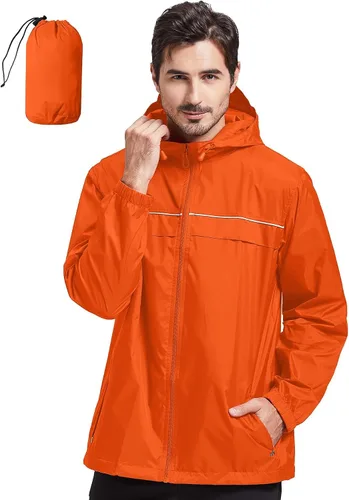 Miniatura 22 de SWISSWELL Chaqueta impermeable para hombre, rompevientos, ligera con capucha para uso diario casual