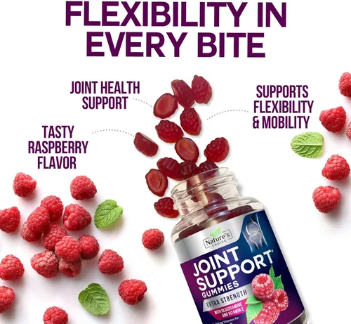 Miniatura 6 de Gomitas de apoyo articular – Suplemento de goma de glucosamina extra fuerte con vitamina E – Apoyo natural para la salud y flexibilidad