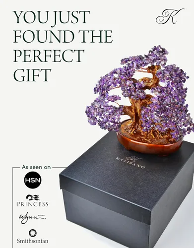 Miniatura 5 de KALIFANO Amatista natural (1,251 piedras preciosas) Árbol de cristal de chakra con propiedades curativas – Bonsái Feng Shui árbol de dinero