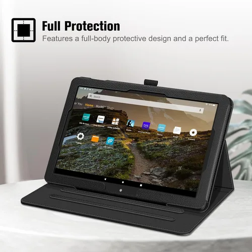 Miniatura 8 de Fintie Funda para tableta Amazon Fire HD 10 (13ª/11ª generación, versión 2023/2021) – Funda de soporte multiángulo con bolsillo de encendido y Negro