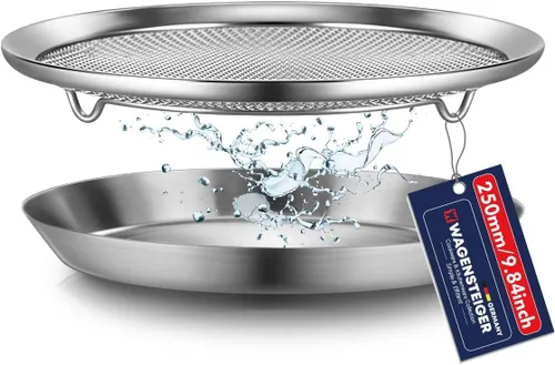 WAGENSTEIGER Juego de bandejas de malla de acero inoxidable con bandeja de goteo, cesta y bandeja para freidora de aire, colador de cocina, colador