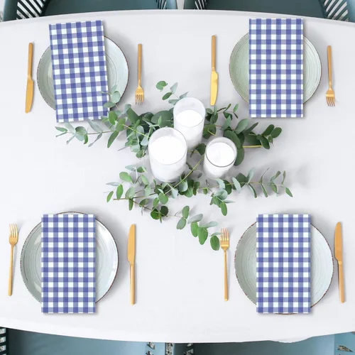 Miniatura 7 de Whaline Servilletas de invitados de color azul marino, paquete de papel desechable de 3 capas para boda, cena, toalla de mano para boda, cumpleaños