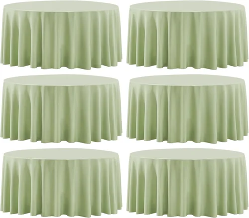 Miniatura 14 de Paquete de 2 manteles redondos de 90 pulgadas, manteles lavables de poliéster de lino decorativo para la mesa del comedor, banquetes, fiestas
