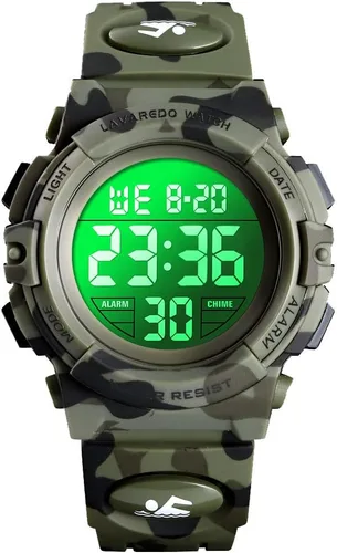 Reloj analógico para niños, reloj para niños de 6 a 15 años, reloj digital para deportes al aire libre, multifuncional con cronógrafo LED 50 M,