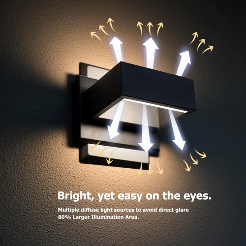 Miniatura 4 de Lámpara de pared LED para exteriores, aplique de pared para porche delantero, lámpara exterior moderna de aluminio para casa, garaje, jardín, patio